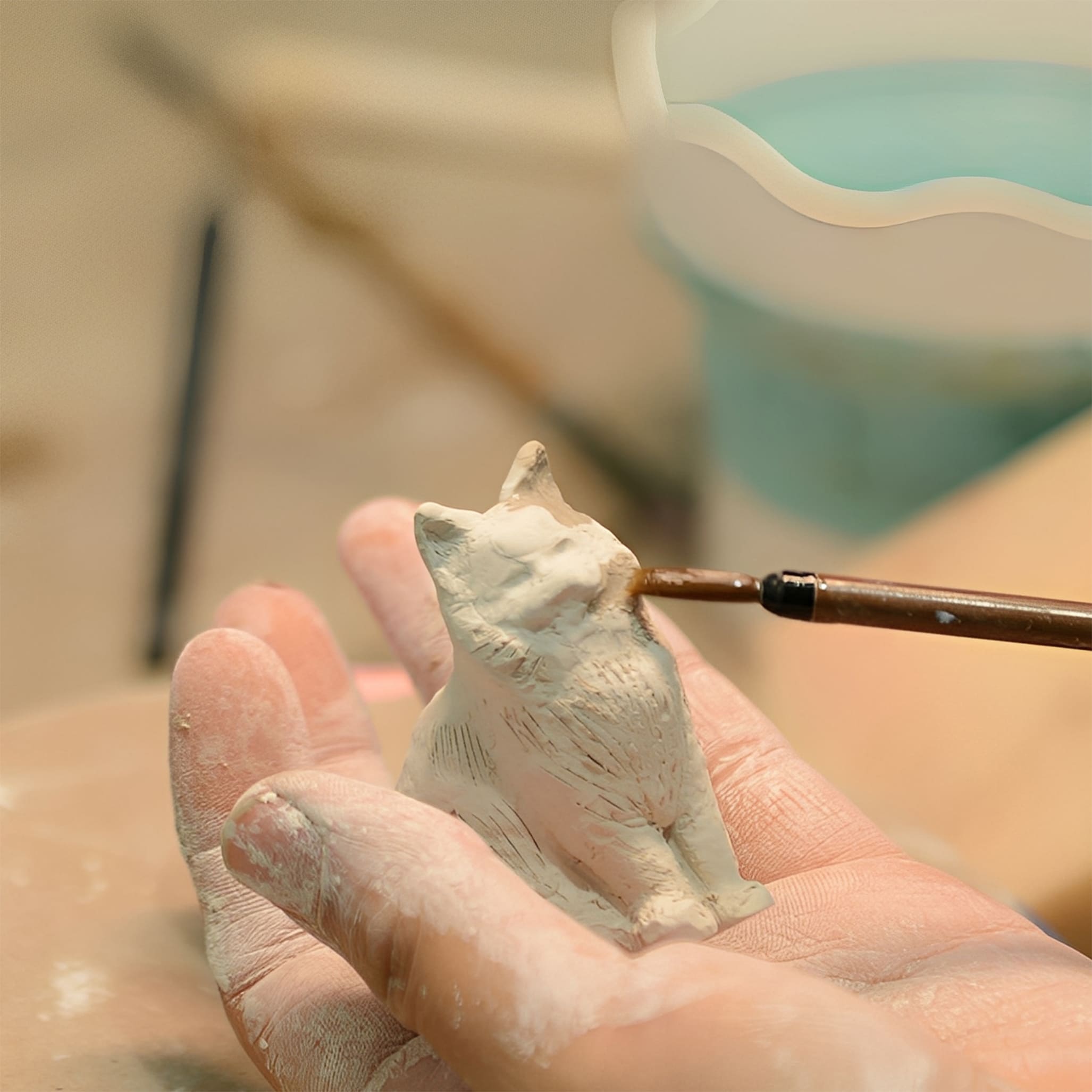 Custom Cat Urn for Ashes with Sculpted Figurine