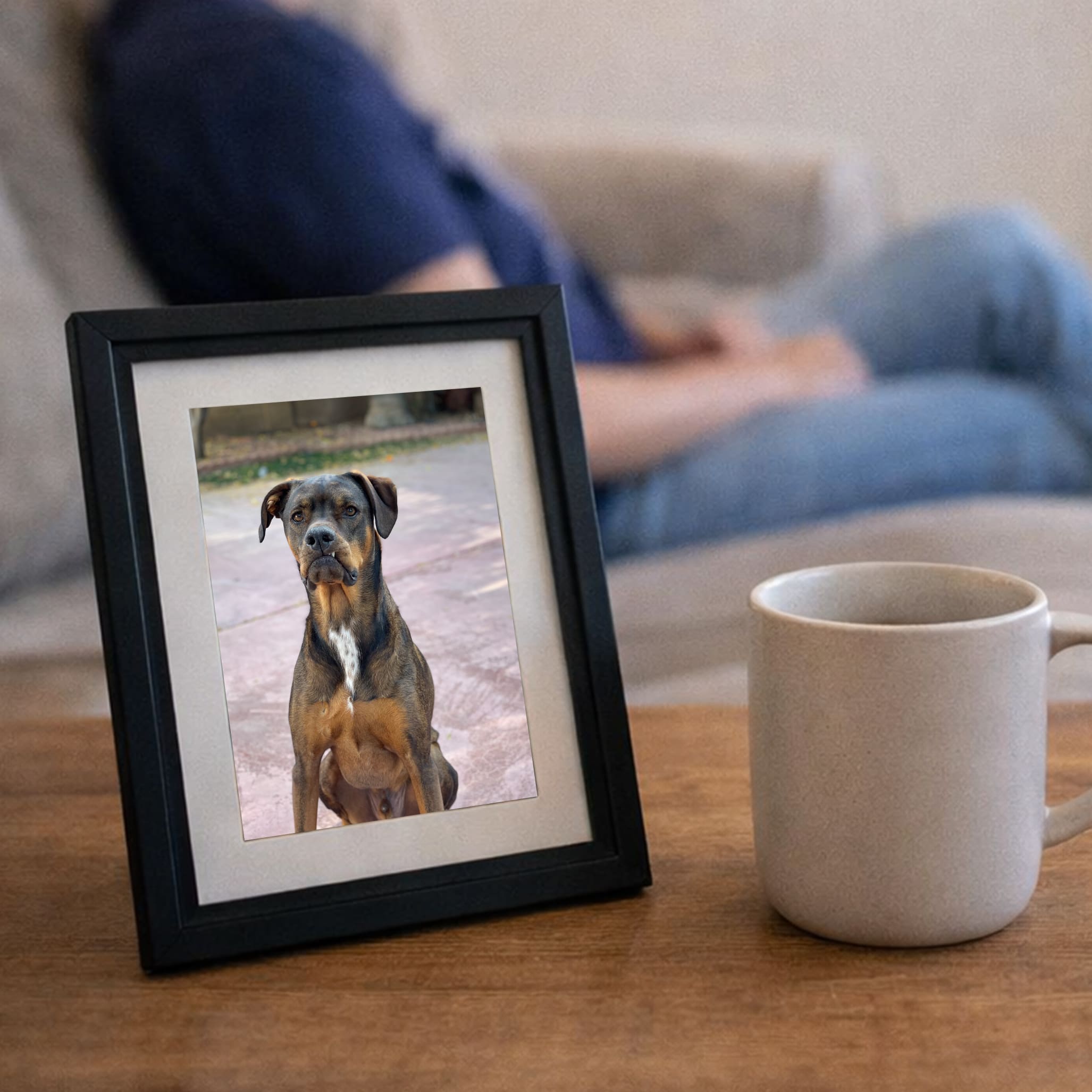 Ceramic Dog Urn Custom with Figurine & Text-R06