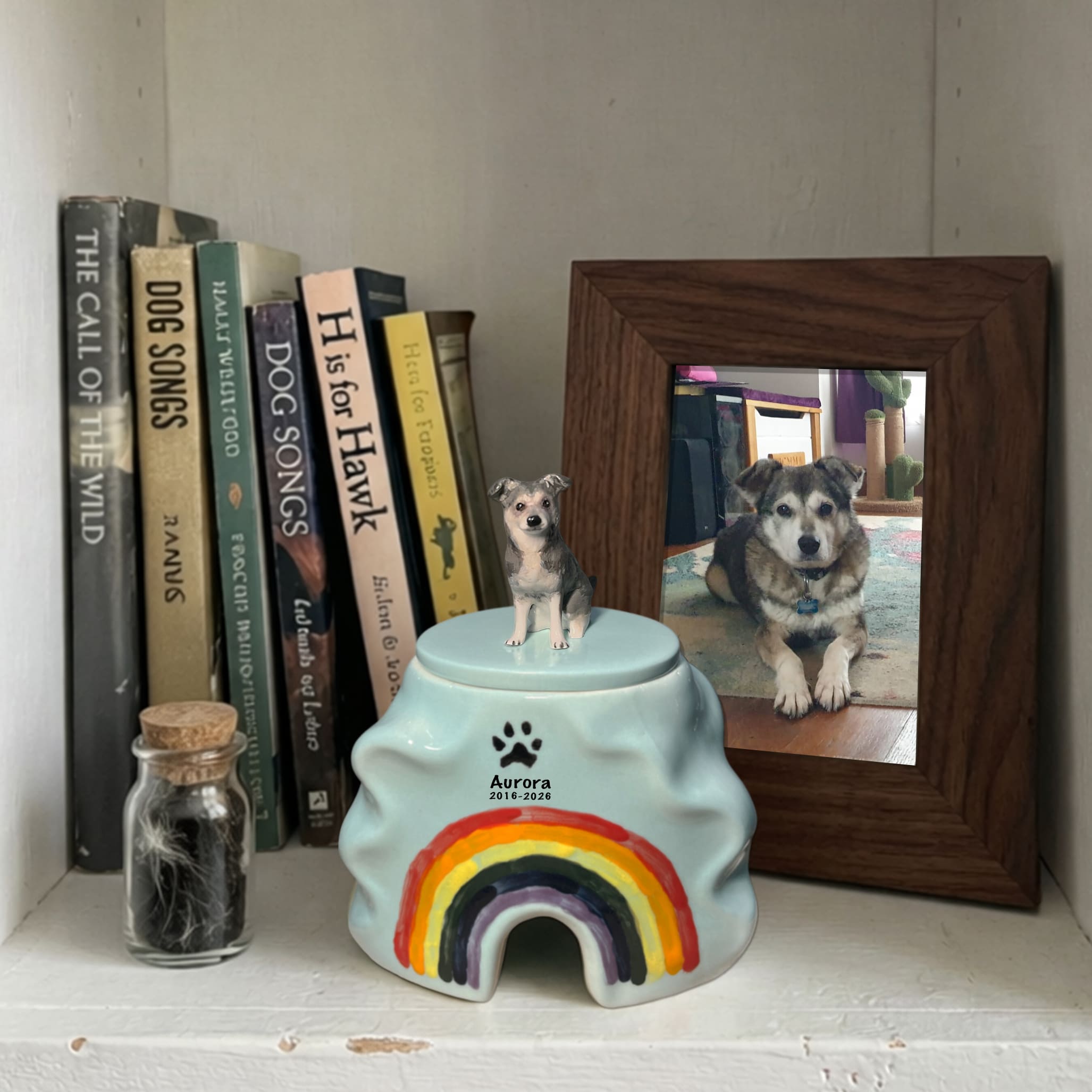Ceramic Pet Urns for Dogs with Name & Paw Print-RB07
