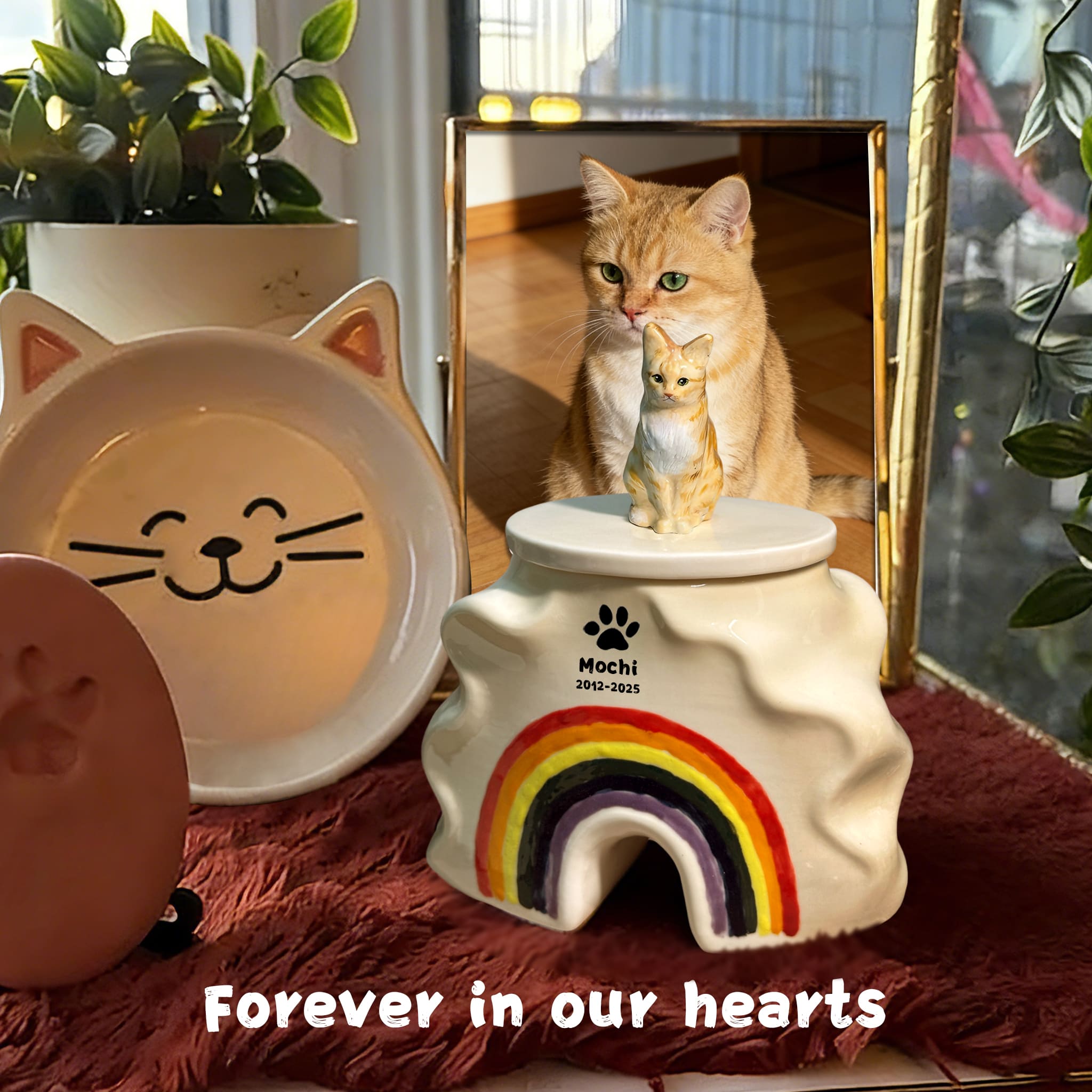 Pet Urn for Cat – Ceramic Cat Urn-RB02