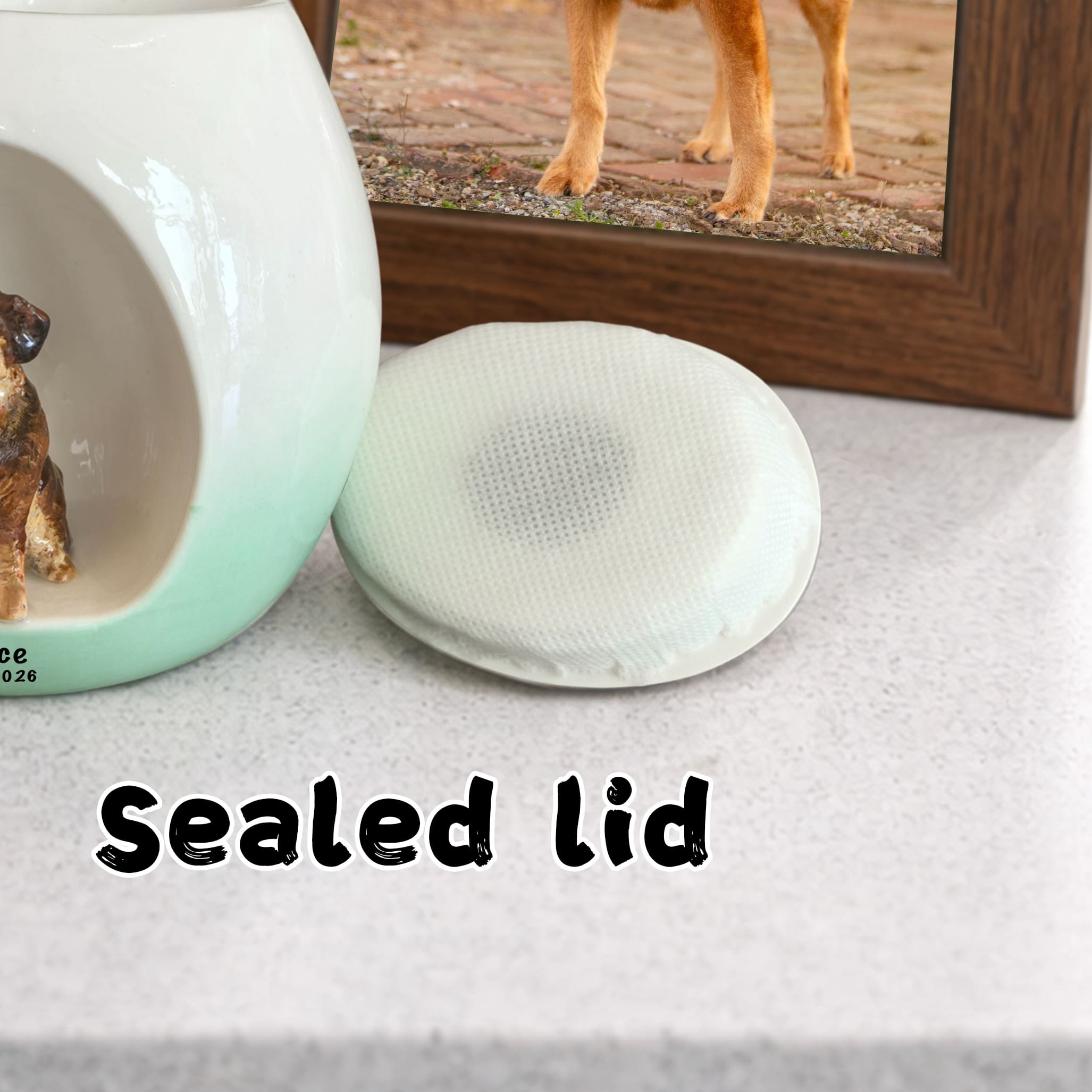 Dog Urn Large with Name & Date-W02