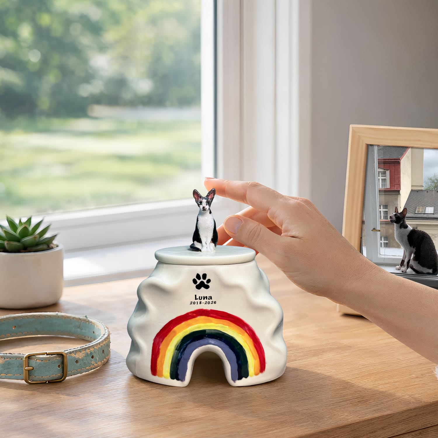 Pet Support Module Banner – Custom Rainbow Pet Urn for Cornish Rex Luna