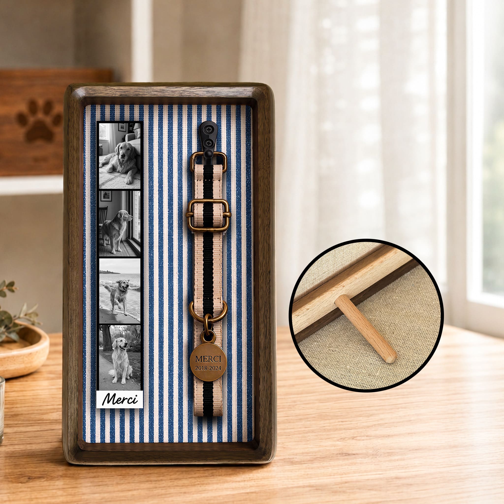 Dog Collar Memorial Frame for Photo Strip & Keepsake Display