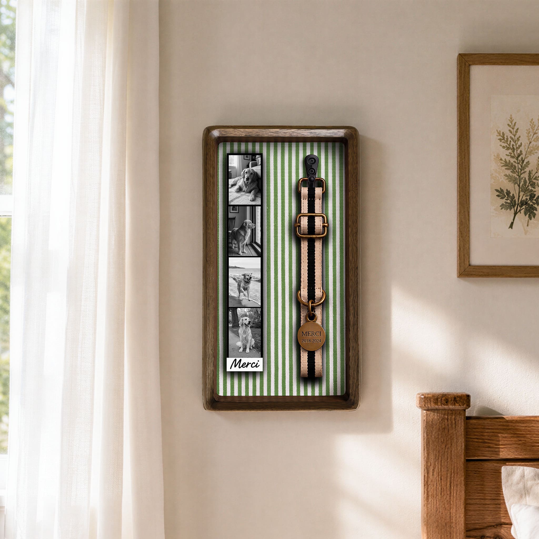 Dog Collar Memorial Frame for Photo Strip & Keepsake Display