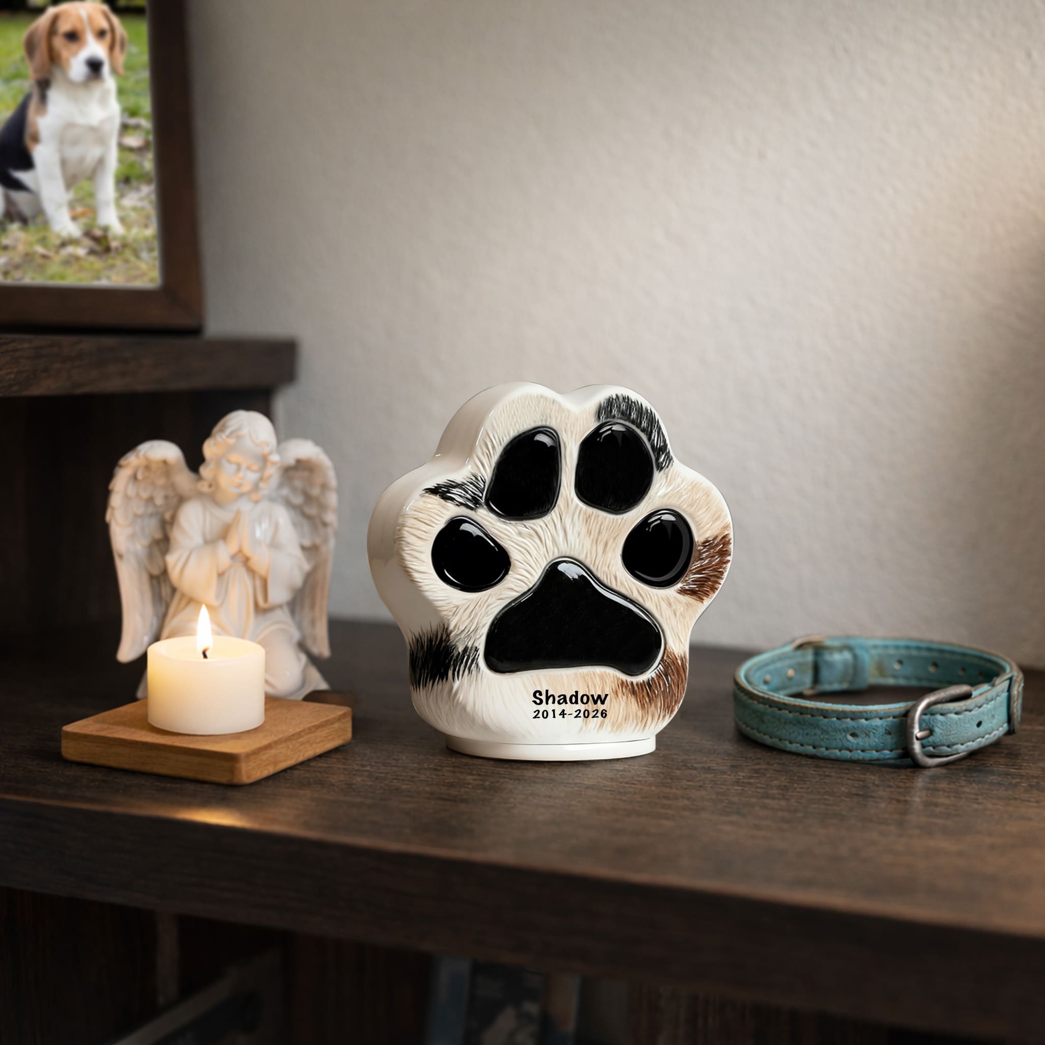 Personalized Dog Urn-minimalist paw print Pet Urn -PP03